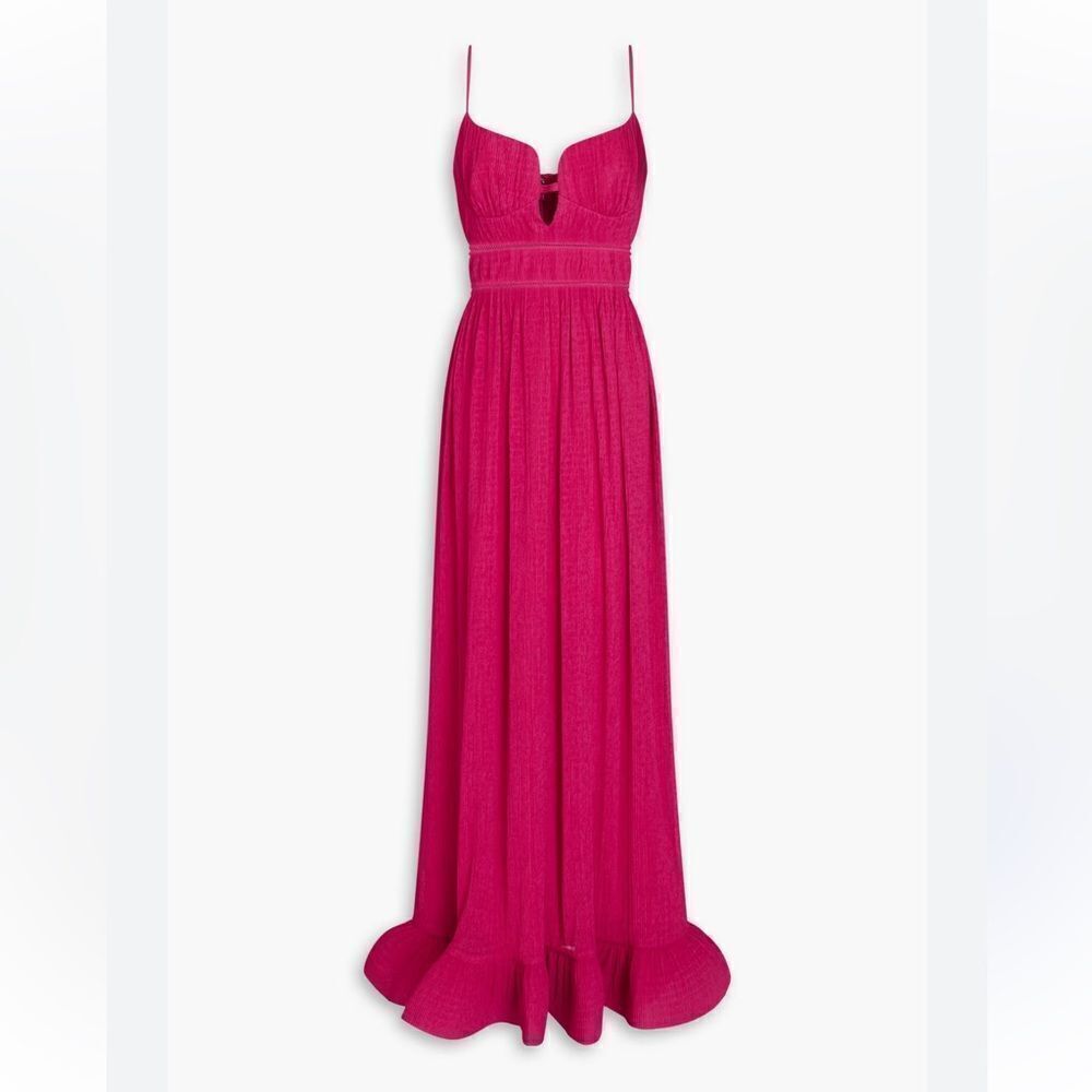 NWT SIMKHAI Maude Crinkle Bustier Gown Pink Size 10